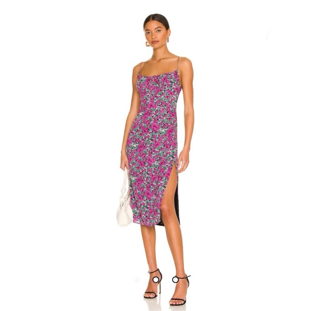 REVOLVE More To Come Claudia Cami Floral Pink Spaghetti-Strap Midi Size XS Y2K